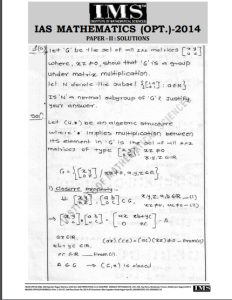UPSC IAS Mathematics (Optional) 2014 Question Paper Solutions 2